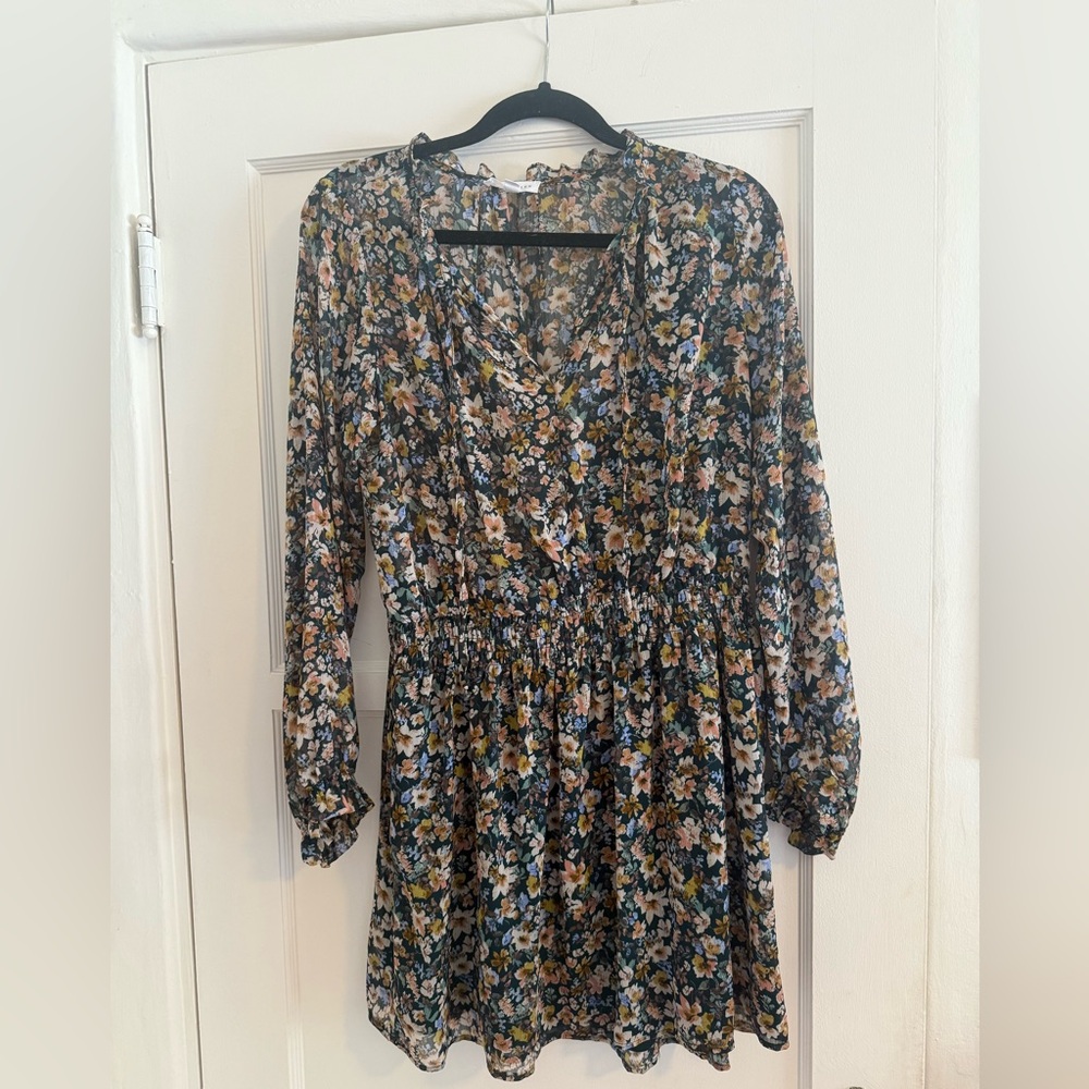 Socialite Multicolor Floral Long Sleeve Dress